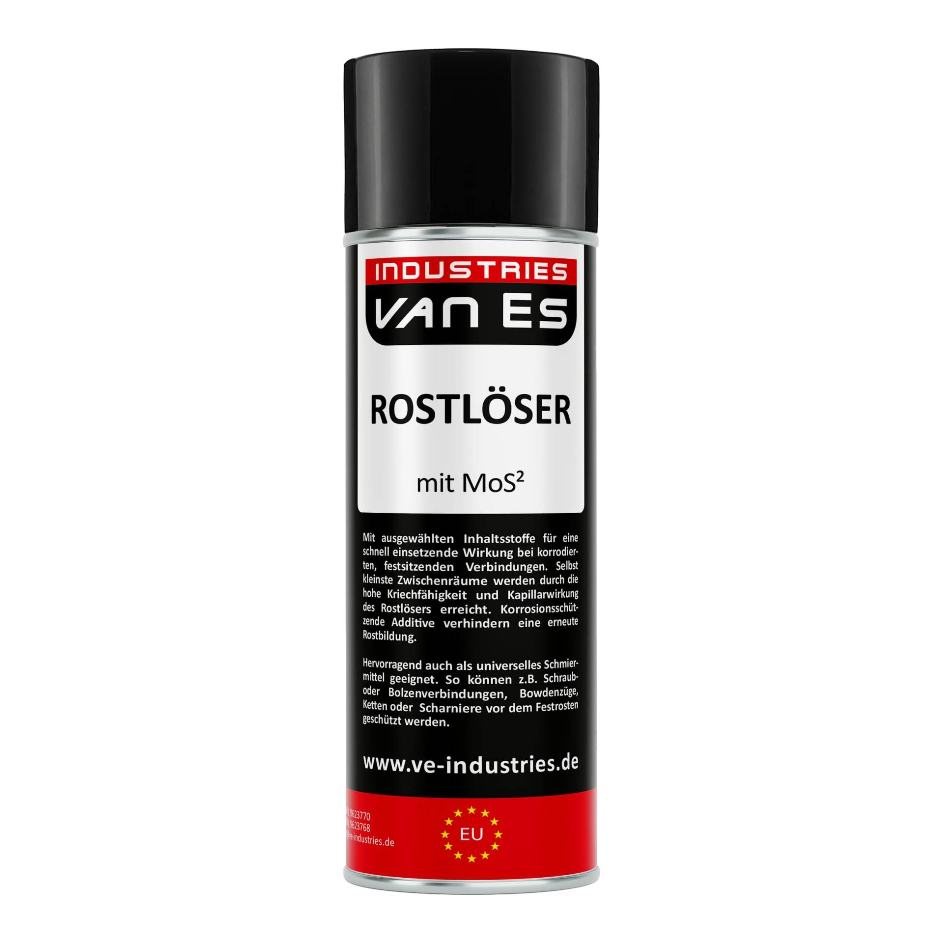 VE-INDUSTRIES Rostlöser Spray 400ml MoS2 Kontaktspray Schmiermittel Kriechöl von VE-INDUSTRIES