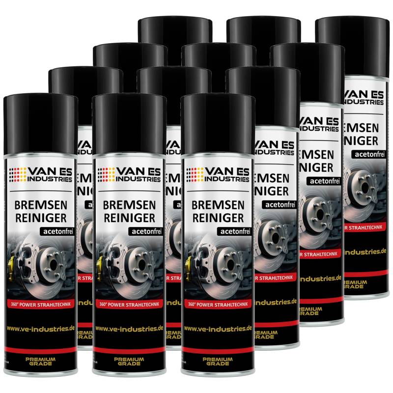 VE-Professional Bremsenreiniger 12x 500ml Acetonfrei Teilereiniger Brake Cleaner Entfetter Teilereiniger Reiniger Premium Qualität von VE-INDUSTRIES