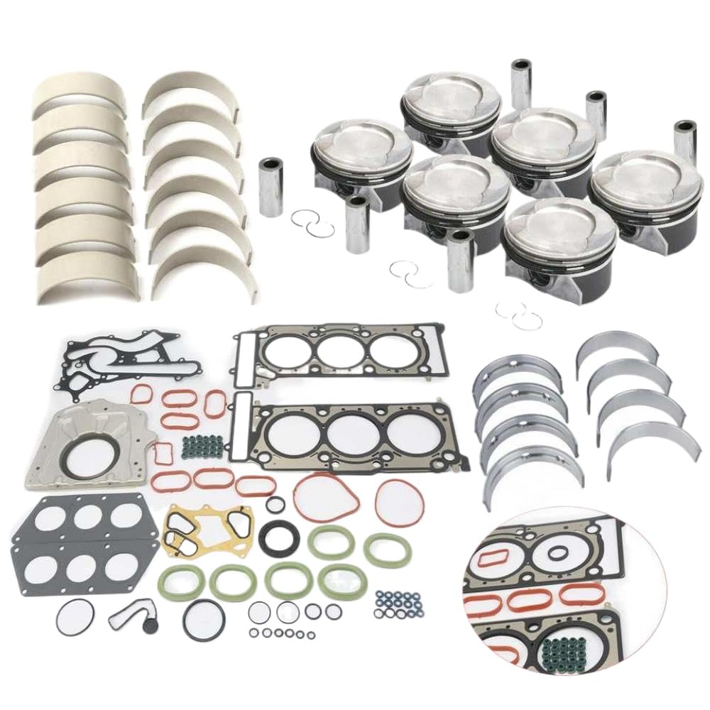 Motoranbaus Kit Set 3.5L M276 einschließlich Kolbenlager Zylinderkopfdichtung und Dichtungskit kompatibel mit W166 SLK350 von VEARZRQI