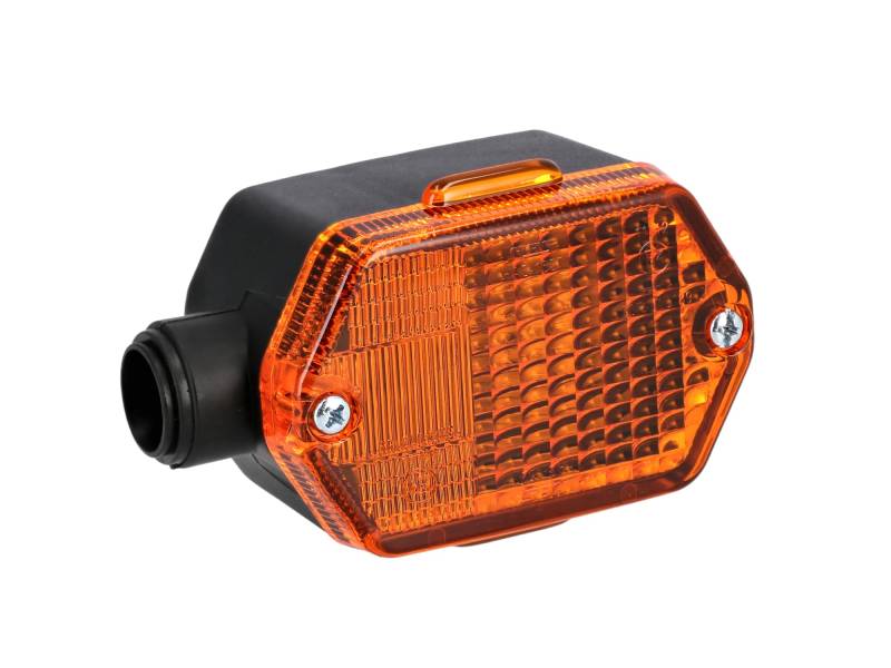 Blinker 6-eckig in Schwarz mit orangenem Glas - Simson S53, S83, SR50, SR80, MZ ETZ von VEBCO