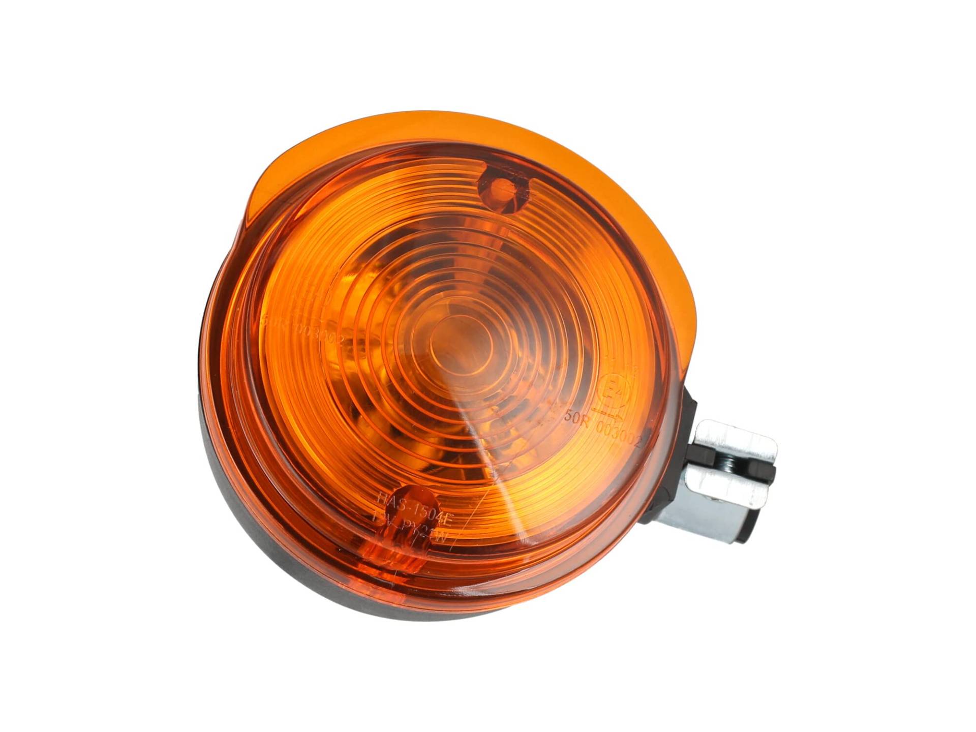 Blinker vorn, rund in Schwarz mit orangenem Glas - für Simson S50, S51, S70, SR50, SR80, MZ ETZ, TS von VEBCO