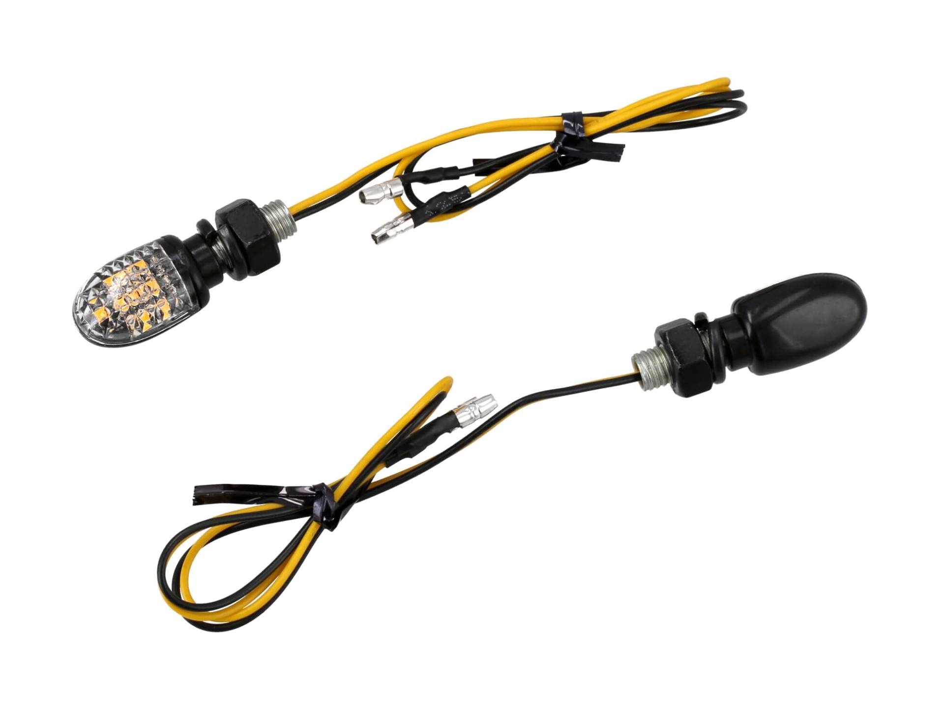 Set: 2 Mini-Blinker, rund 12V LED mit Klarglas, E-geprüft - für Moped und Motorrad von VEBCO