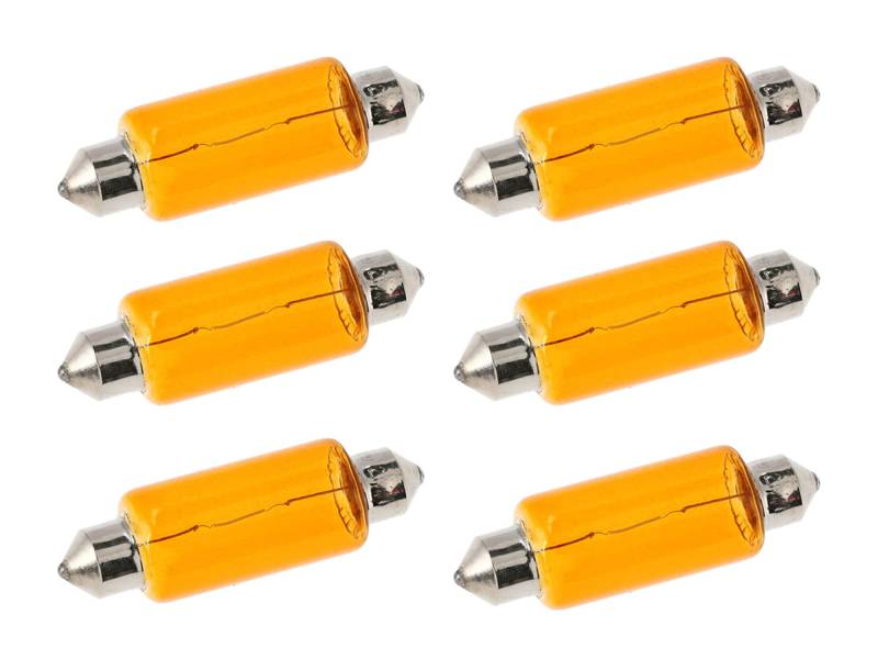 Set: 6x Soffitte 6V 18W orange, 15x44mm von AKF von VEBCO