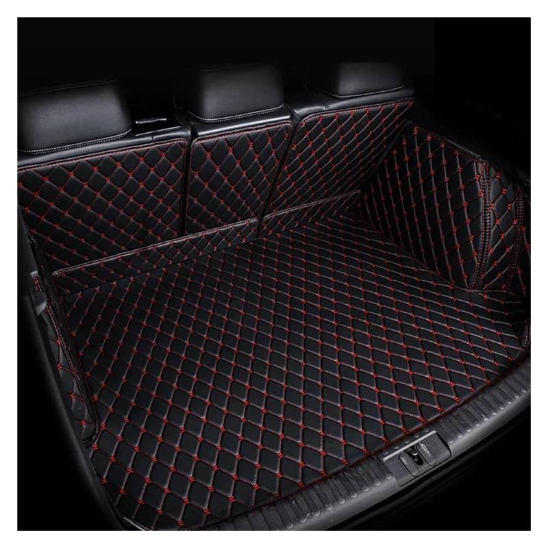 Auto Kofferraum Matte Auto Kofferraum Matte Für Benz Für EQE V295 2022 2023 2024 2025 SUV Anti-schmutzig Pad Boot Abdeckung Fach Teppiche Kofferraumwanne (Farbe : B-Black Red) von VEETHI