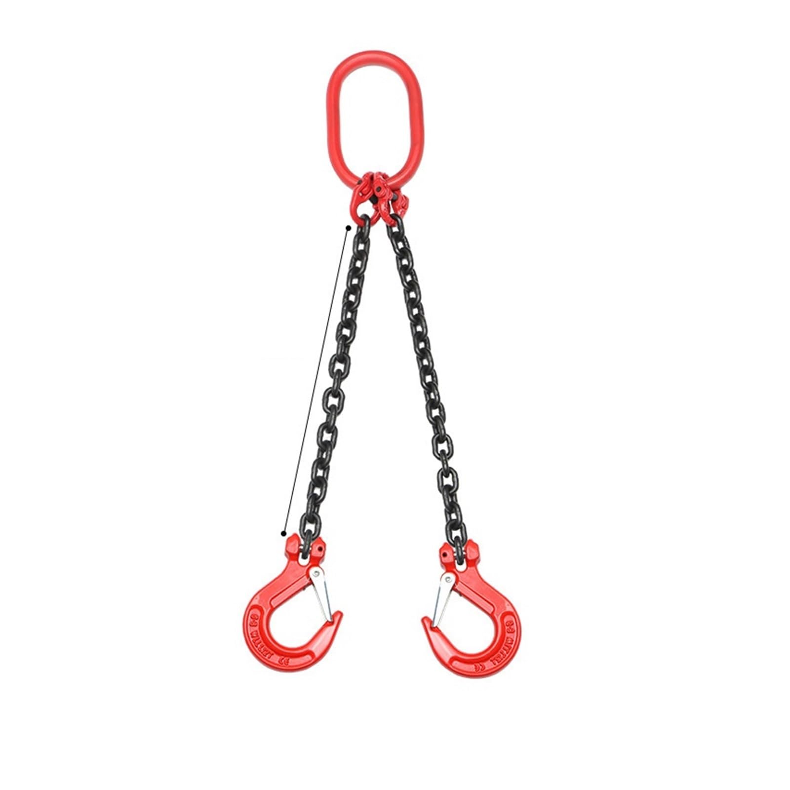 Kettengehänge, Kettenschlinge, Hebekettenschlinge, einbeinige Kettenschlinge, kompletter Satz Hebekette, G80-Manganstahl-Hebehaken für Motorhebebühnen(2 tons 1 Meter 2 Legs 2 Hooks) von VEIBAO