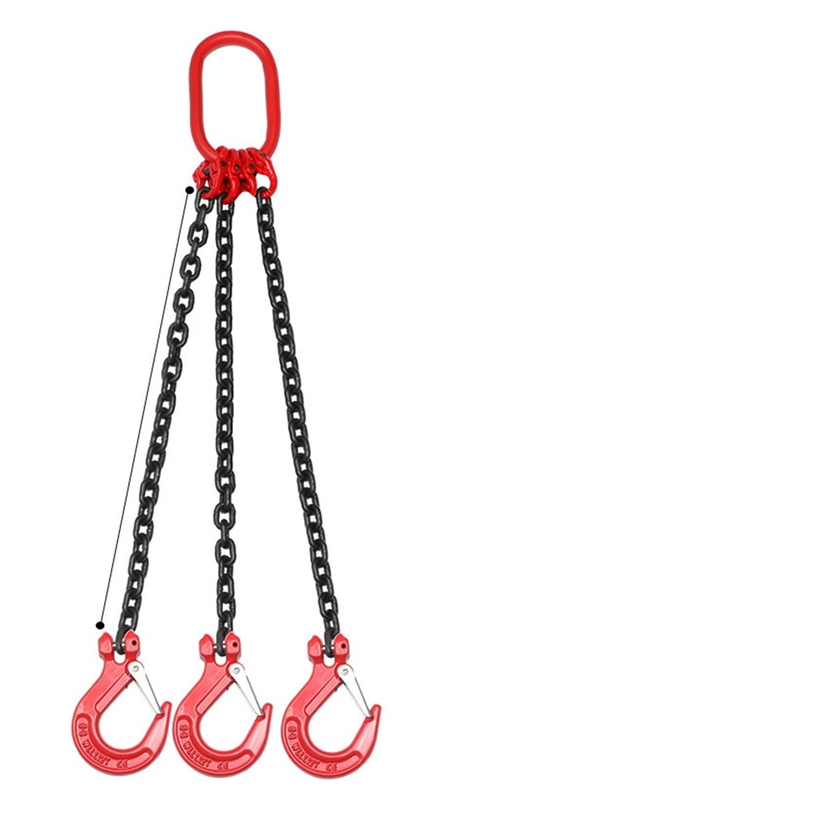 Kettengehänge, Kettenschlinge, Hebekettenschlinge, einbeinige Kettenschlinge, kompletter Satz Hebekette, G80-Manganstahl-Hebehaken für Motorhebebühnen(2 tons 1.5 Meters 3 Legs 3 Hooks) von VEIBAO