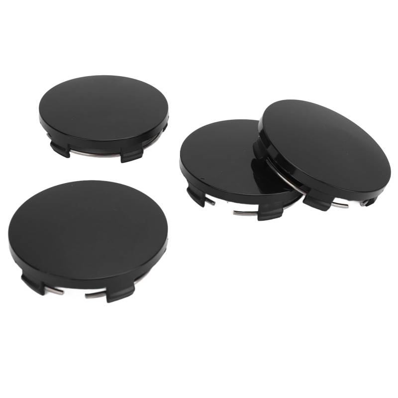 4PCS Radnabenkappe 60mm Auto Radnabenkappe mit Eisenring Stilvolle Radreifenmitte Felgennabenabdeckung Universal für Fahrzeug (Black) von VELATEMOR