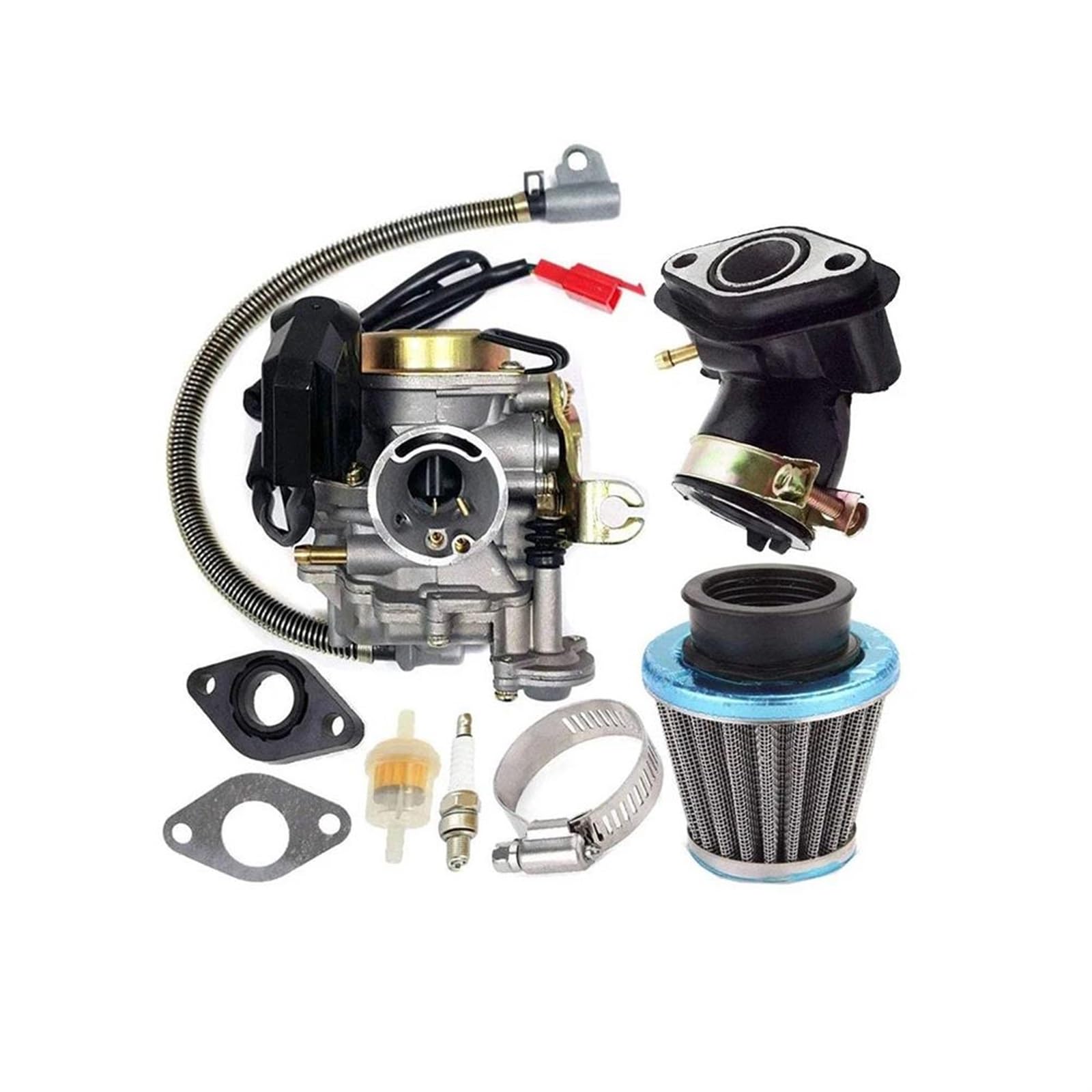 Vergaser-Kit Für Motorrad, Roller, Dirtbike, Für GY6 49CC 50CC 80CC PD18J 18mm 139QMB 139QMA ATV QUADS GO KART BUGGY von VELLOW