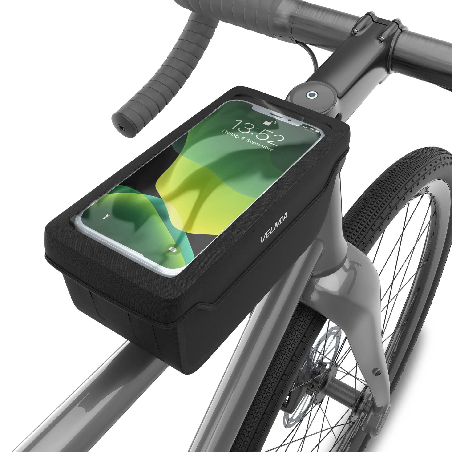 VELMIA innovative Fahrradtasche mit Magnetverschluss I funktioniert als Rahmentasche und Lenkertasche I Fahrrad zubehör, lenkertasche Fahrrad, rahmentasche Fahrrad, fahrradtasche Lenker von VELMIA