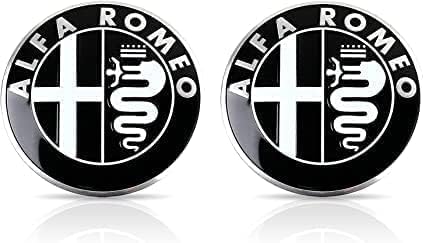 Auto Embleme für Alfa Romeo Giulia,Robustem langlebigem ABS 3D Logo Emblem Badge Aufkleber Auto Frontabdeckung Kühlerfigur Frontkennzeichen Kofferraum Logo Car Styling zubehör,74mmA von VELOMY