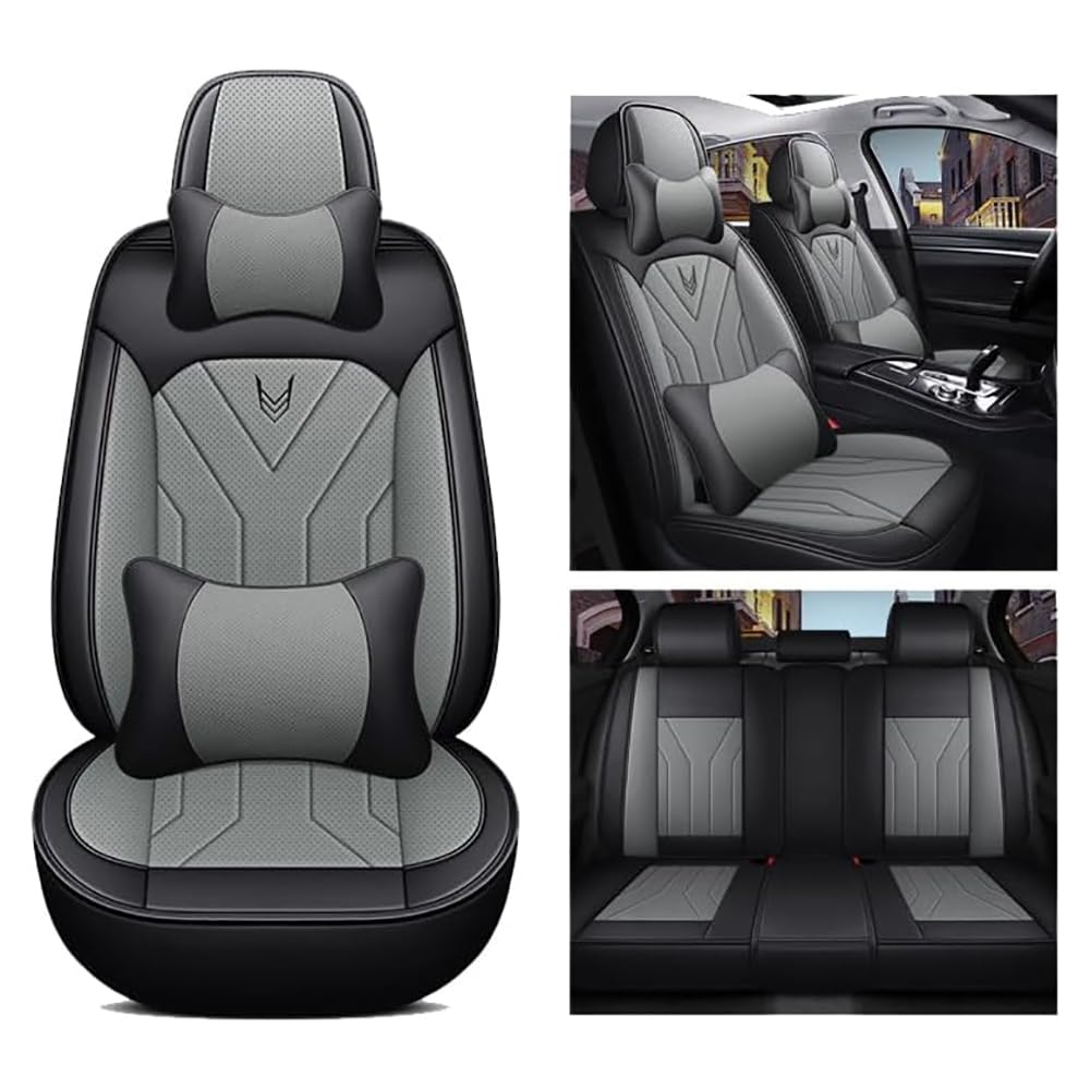 VELOMY Auto Sitzbezüge Sets,für Jaguar F-PACE X761 2016-2020. Leder Vorder-/Rücksitzbezug Komplettsets Komplettumrandung Wasserdicht, Atmungsaktiv,D von VELOMY
