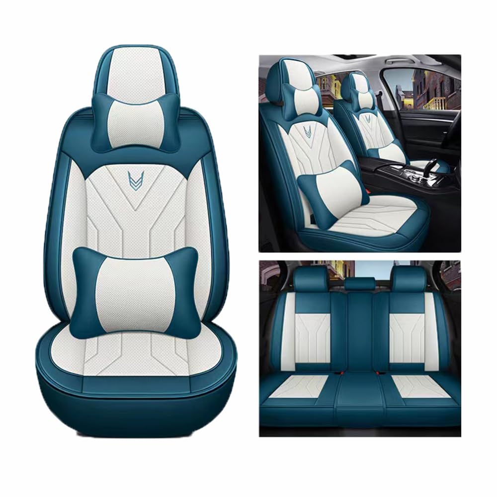 VELOMY Auto Sitzbezüge Sets,für Toyota RAV4 Hybrid SUV 2016-2019. Leder Vorder-/Rücksitzbezug Komplettsets Komplettumrandung Wasserdicht, Atmungsaktiv,B von VELOMY