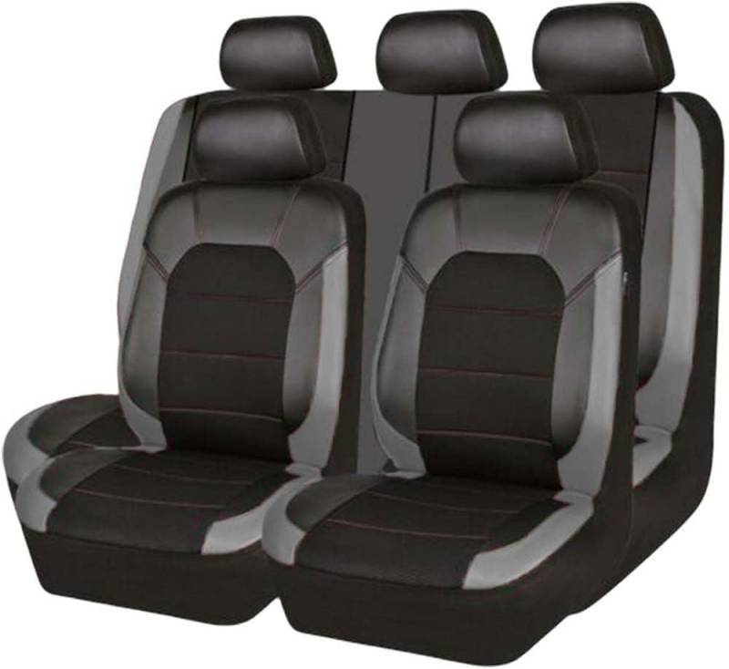 Auto-Sitzbezug Komplettset, für VW Golf Sportsvan 2014 2015-2019 2020 PU Leder Auto-Schonbezüge die Vordersitze Rückbank Autositzbezüge Set Auto-Zubehör Innenraum,C von VELUNE