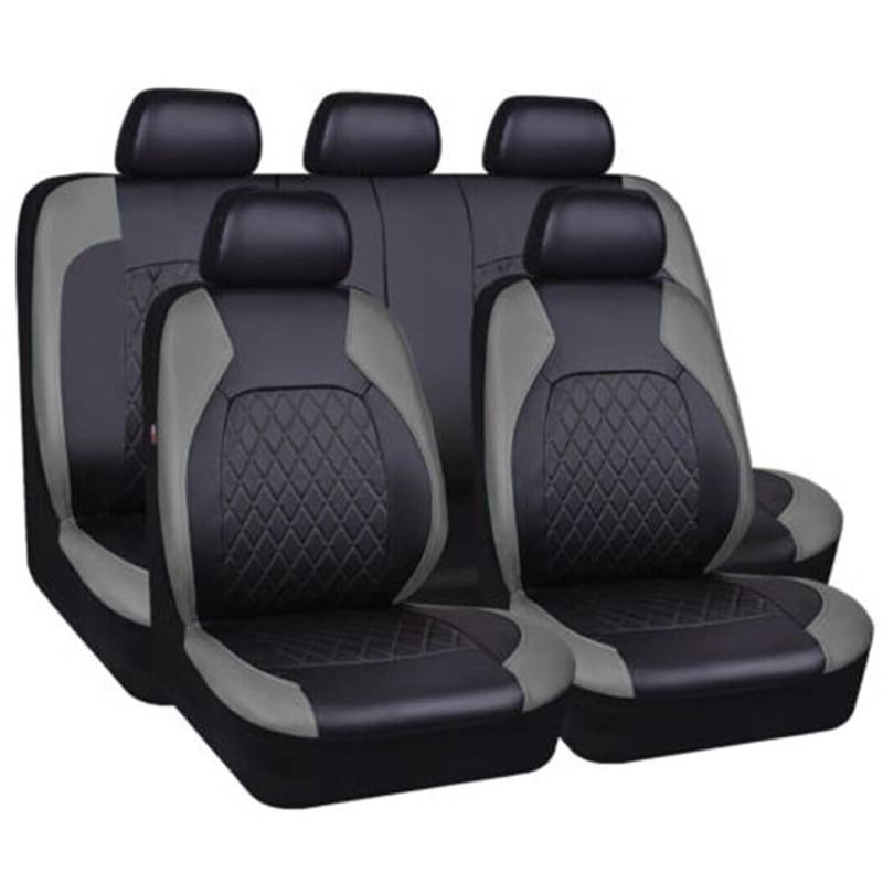 VELUNE Auto-Sitzbezug Komplettset, für Ford Kuga MK2 2012 2013 2014-2019 PU Leder Auto-Schonbezüge die Vordersitze Rückbank Autositzbezüge Set Auto-Zubehör Innenraum,B von VELUNE