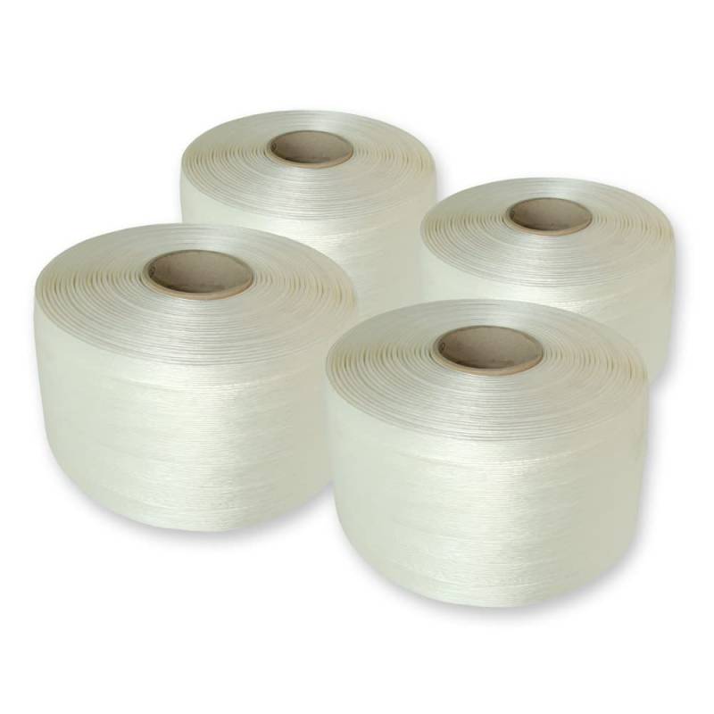 4 Rollen Polyester-Umreifungsband 19 mm, 250 m, reißfest bis 550 kg, Ballenpressenband zum Bündeln von Wertstoffballen von VEMATEC