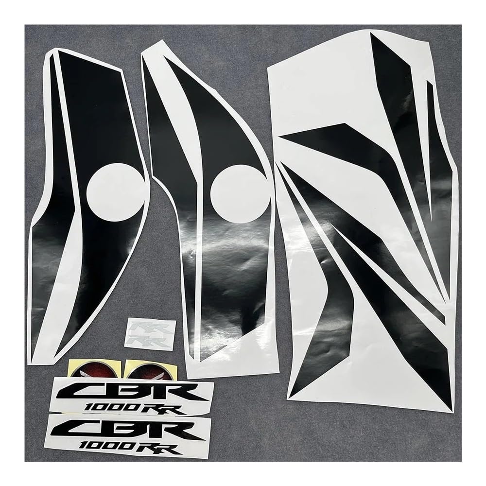 Motorrad Aufkleber Tankschutz Motorrad Schwarz Streifen Tank Abdeckung Runde Emblem Aufkleber Verkleidung Body Kit Aufkleber Für CBR1000RR 2008 2009 2010 2011 von VENHIRL