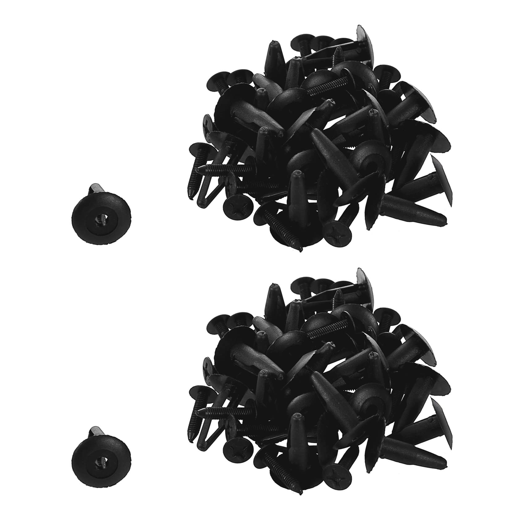 VENOAL 50 Stück Kunststoff-Nieten Befestigung Auto Stoßstange Push Clips 32 mm schwarz von VENOAL