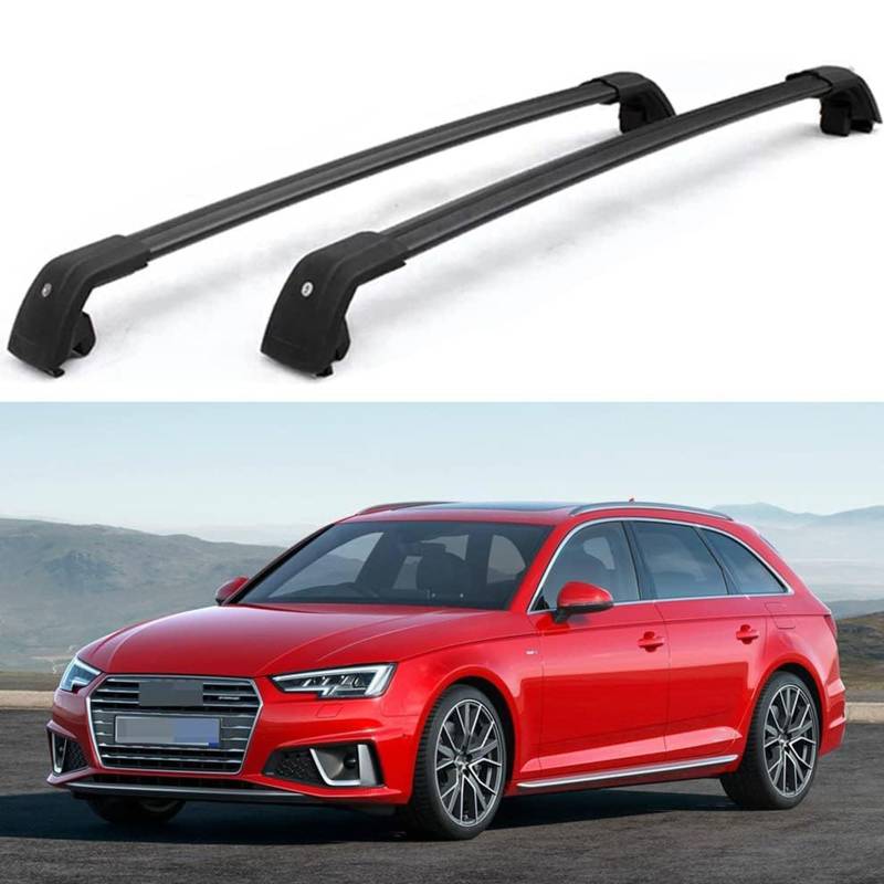 2 Stück Auto Relingträger Dachträger für Audi A4 Avant (8W5, B9) 2015-2020 2021 2022, Aluminium Dachgepäckablage Schienen Querstangen Autodachgepäck, Auto Zubehör von VENYAA