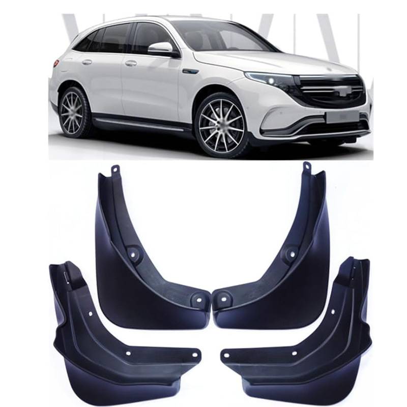 4 Stück Auto Schmutzfänger für Mercedes Benz EQC 350 EQC 400 2019 2020 2021 2022, Vorne Hinten Kotflügel Spritzschutz Protection Styling Zubehör von VENYAA