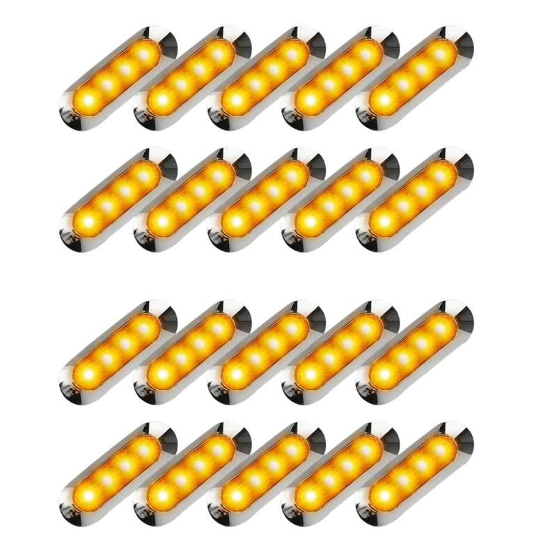 VERAWE 20 x LED-Begrenzungsleuchten für LKW, Anhänger, 4 LEDs, RV, 12 V-24 V von VERAWE