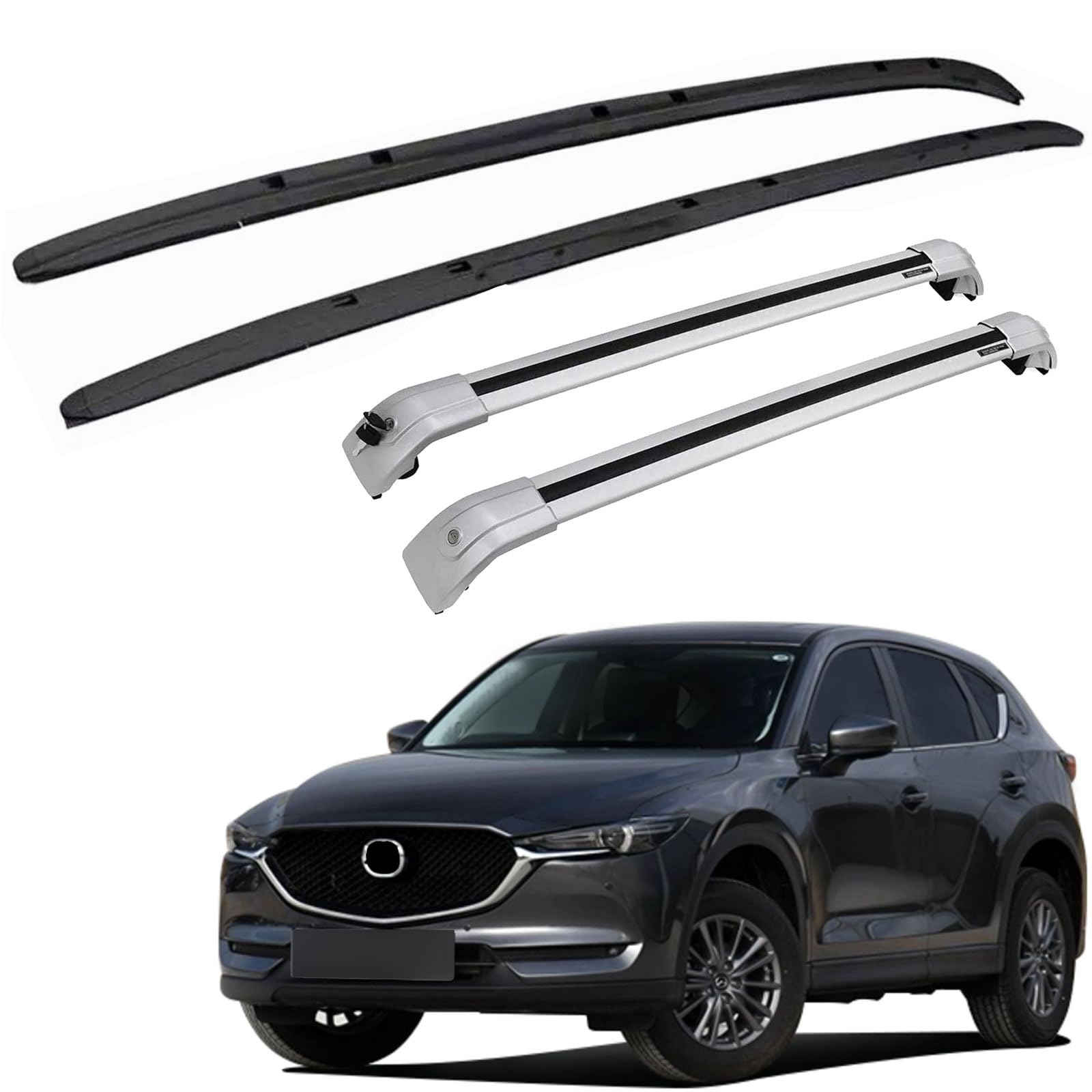 4 x Alu Querstangen für Mazda CX-5 2017-2024 Querstangen Aluminium Querstangen mit Verriegelung Laststange von VERBANA