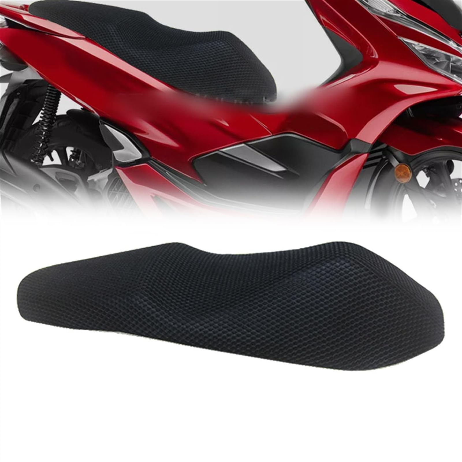 VERDDE Sitzbezüge 3D Mesh Stoff Sitzbezug Für H&onda PCX125 PCX150 PCX160 PCX 125 Motorrad Anti-Slip Atmungsaktive wasserdichte Kissen Abdeckung von VERDDE