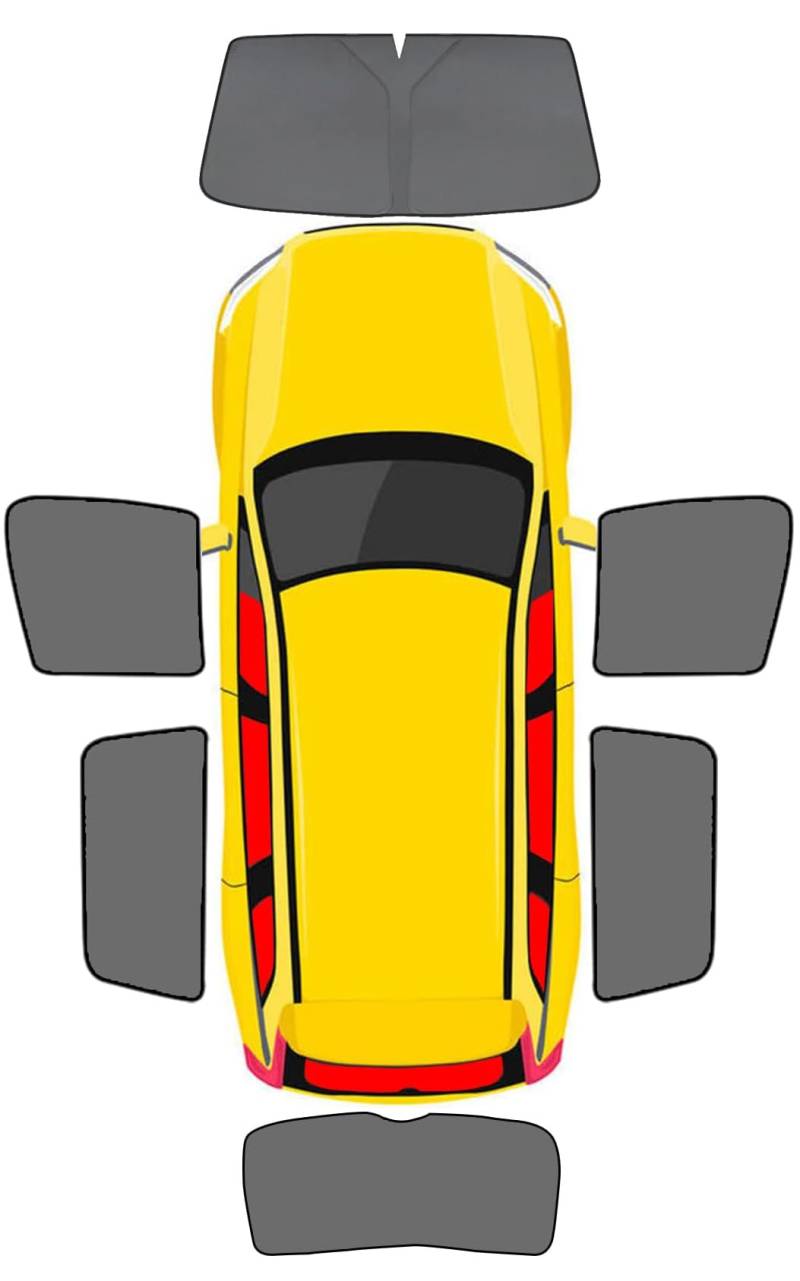 Auto Sonnenblende für A-UDI A3 S3 8Y 2021 2022 2023, Auto Sonnenschutz Mit Uv Schutz Seitenscheibe PrivatsphäRe Schutz Auto Zubehör,E-6PC von VERED