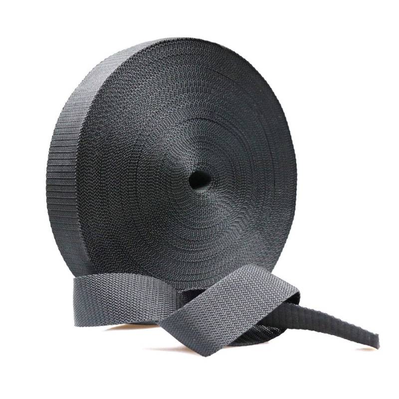 VERSHY Gurtband Polypropylene 20mm Breit, 10m PP Gurtband - für DIY Hundehalsband, Abschleppseile und Gepäckgurt, Gewebeband Schwarz Gurtbänder für Taschen/Rucksack Band, Gürtel und Geschirre (20mm) von VERSHY