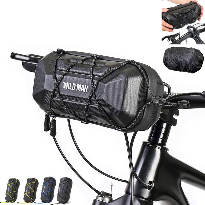 VERTAST 100% wasserdichte Lenkertasche Fahrradtasche Lenker mit lenkeradapter, Fahrradkorb Scooter Tasche Vordertasche für Elektroroller e-Bike MTB Rennrad mit Schultergurt, Schwarz-2L (mit 4-Seile) von VERTAST