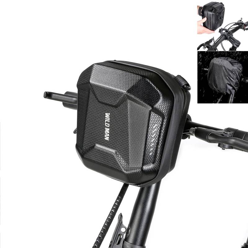 VERTAST 100% wasserdichte Lenkertasche Fahrradtasche Lenker mit lenkeradapter, Fahrradkorb Scooter Tasche Vordertasche für Elektroroller e-Bike MTB Rennrad mit Schultergurt, Schwarz-2L von VERTAST