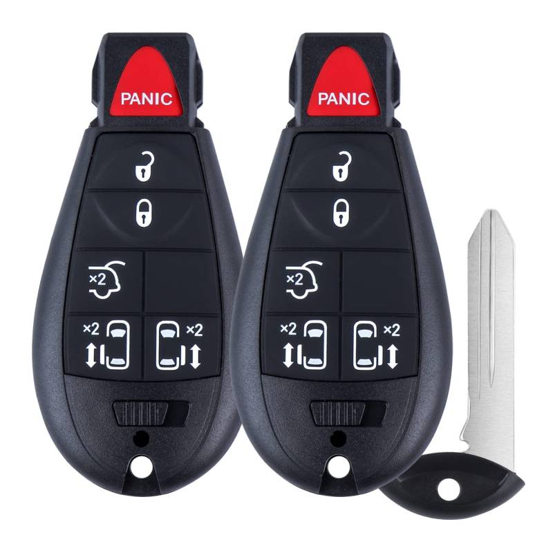 2 Stück Auto Keyless Entry Funkschlüssel Kompatibel mit 2008-2016 Chrysler Town und Country/Dodge Grand Caravan, Ersatz für P/N: M3N5WY783X IYZ-C01C (6 Tasten) von VERYOH