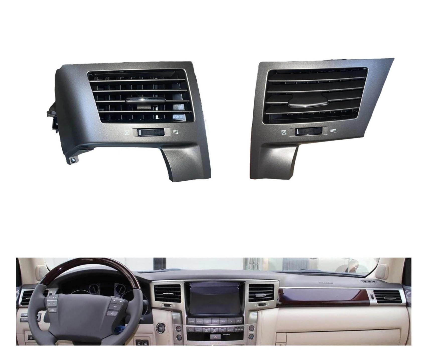 AC Air Vent Outlet Grille Für Lexus LX570 LX450 LX460 2007-2017 Klimaanlage Vent Dashboard Air Outlet Straf Klimaanlage Outlet 55650-60160 Auto-Lüftungsgitter(Center) von VETJMUA