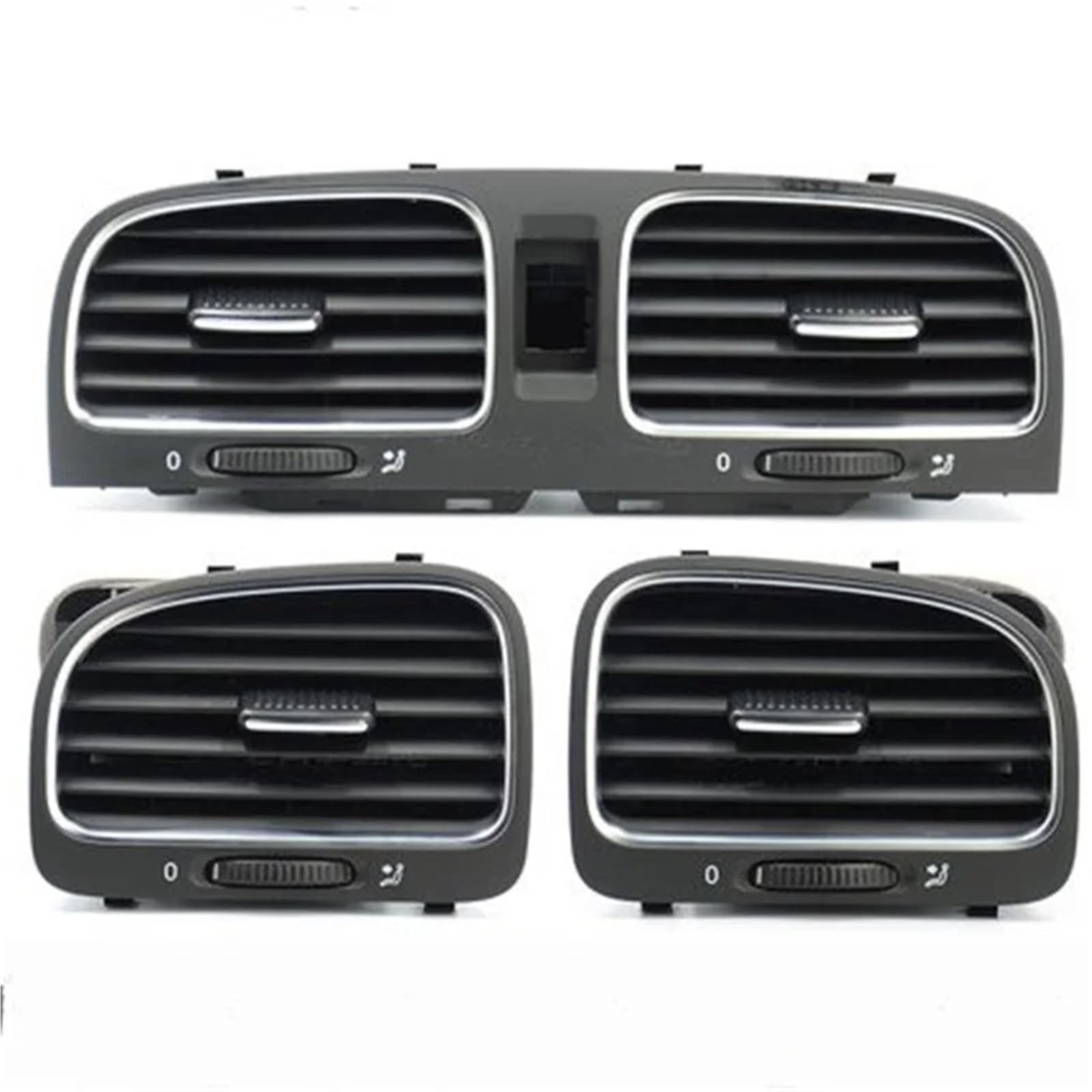 AC Air Vent Outlet Grille Für VW Für Golf Für GTI MK6 2006-2013 Chrom Klimaanlage Lüftungsschlitze Air AC Vent Outlet Belüftung 3-teilig Auto-Lüftungsgitter von VETJMUA