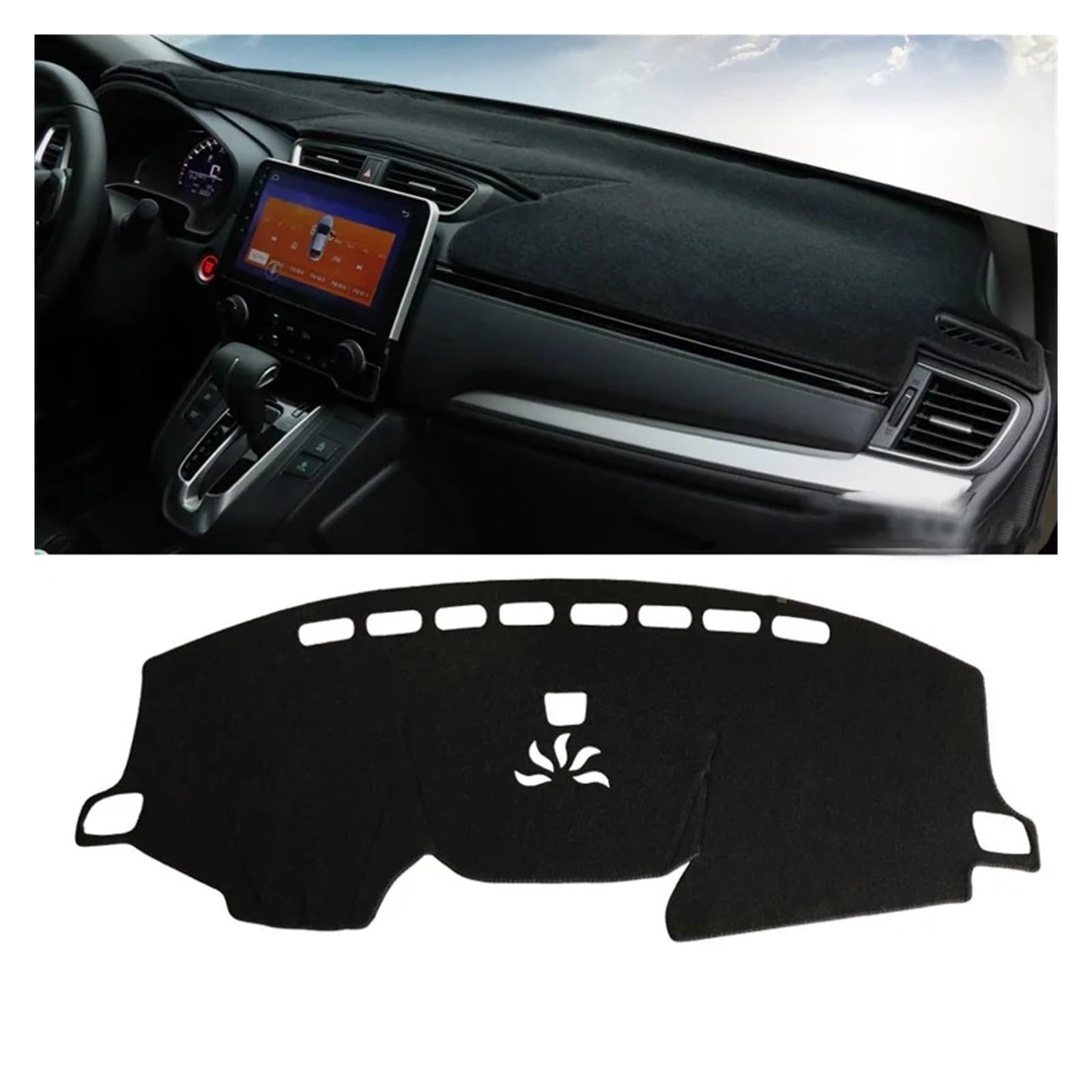 Auto Armaturenbrett Abdeckung Für CRV 5th 2017 2018 2019 2020 2022 Auto Dashboard Abdeckung Matte Vermeiden Licht Pad Instrument Plattform Dashboard Kissen Teppich(17-22 Black Side) von VETJMUA