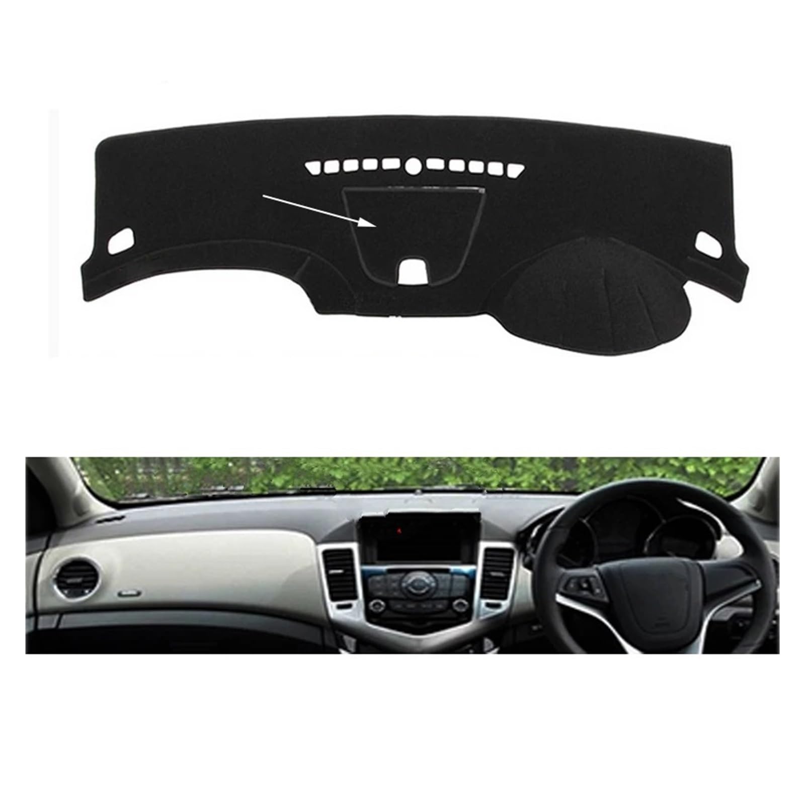 Auto Armaturenbrett Abdeckung Für Chevrolet Für Cruze 2009 2010 2011 2012 2013 2014 Rechts-/Linkslenker Auto Armaturenbrett Abdeckungen Matte Schatten Kissen Pad Teppiche(Red Edge,Linkslenker) von VETJMUA