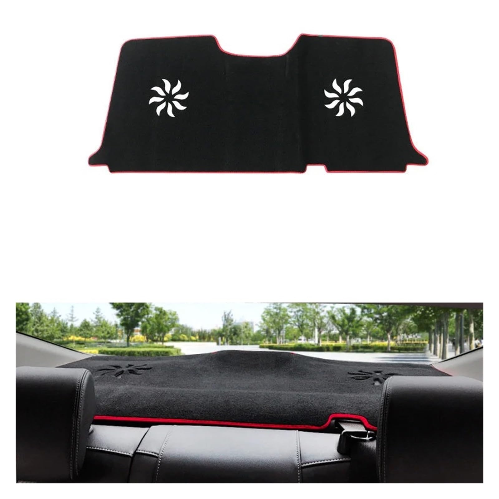 Auto Armaturenbrett Abdeckung Für Civic X 10th 2016 2017 2018 2019 2020 Auto Dashboard Abdeckung Matte Vermeiden Licht Pad Instrument Plattform Kissen Teppiche Zubehör(Rear Red) von VETJMUA