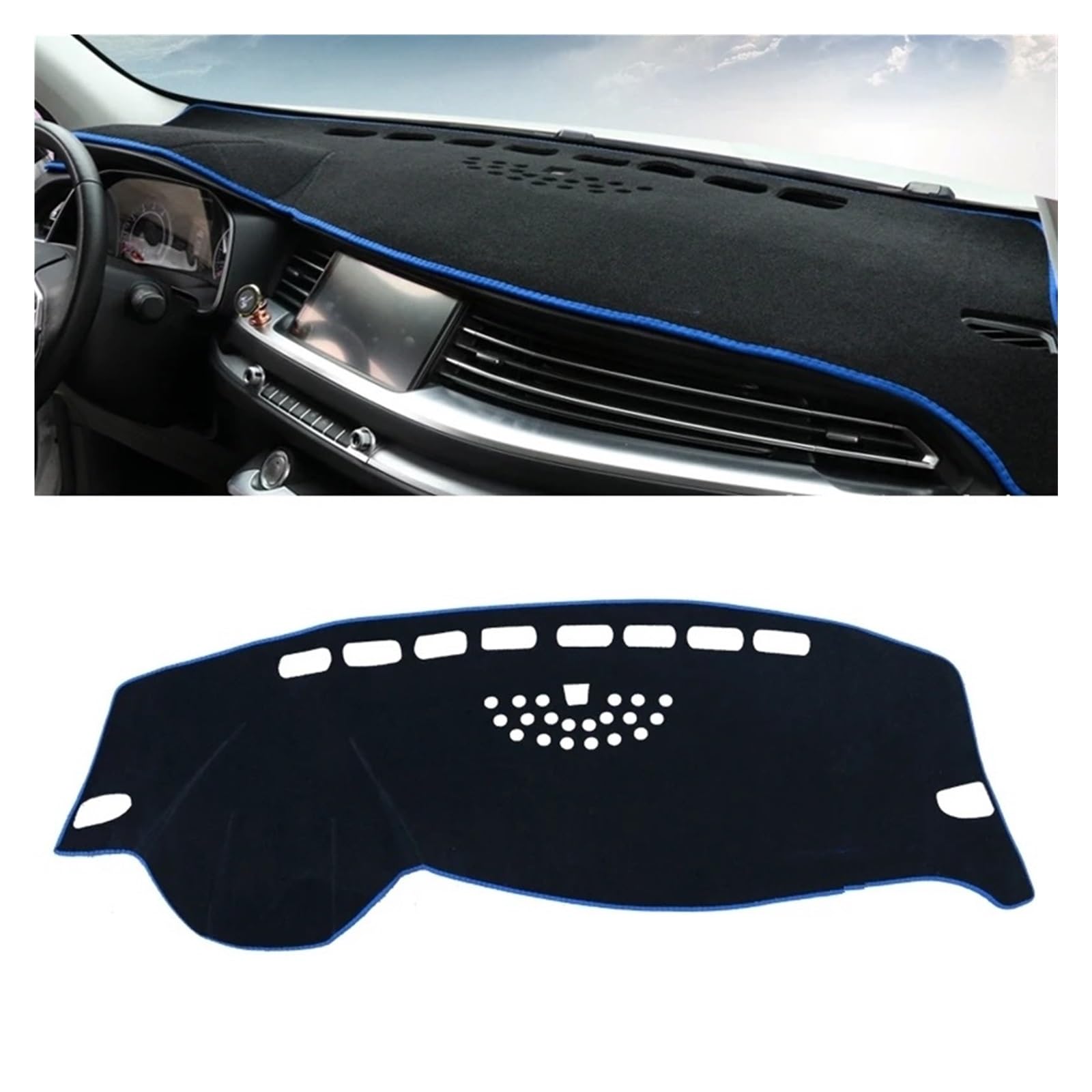 Auto Armaturenbrett Abdeckung Für Haval H6 2017 2018 2019 2020 Auto Dashboard Abdeckung Matte Sonnenschutz Pad Instrument Panel Teppiche Anti-Uv(A Blue Side) von VETJMUA