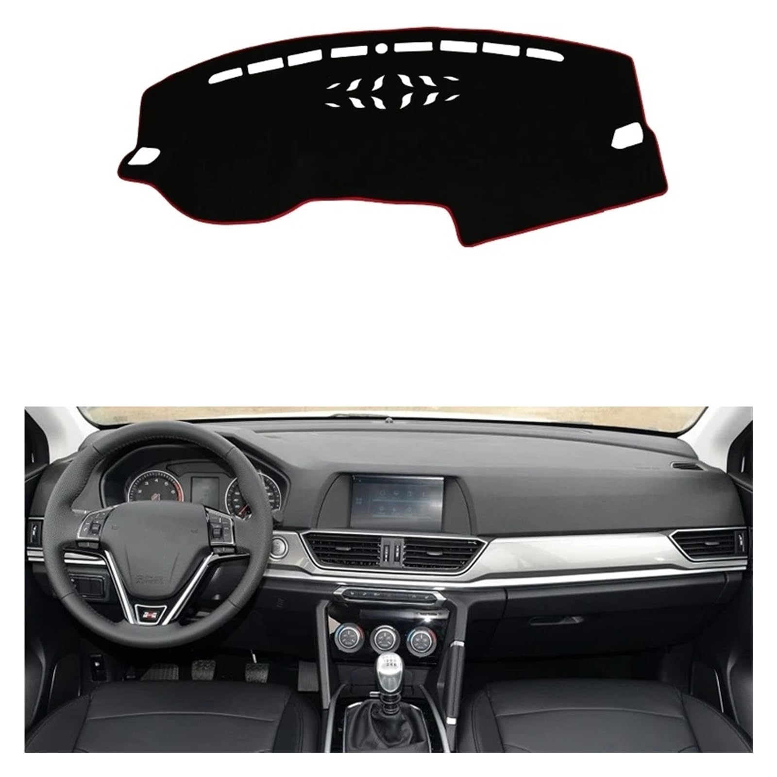 Auto Armaturenbrett Abdeckung Für Haval H6 2017 2018 2019 2020 Auto Dashboard Abdeckung Matte Sonnenschutz Pad Instrument Panel Teppiche Anti-Uv(B Red Side) von VETJMUA