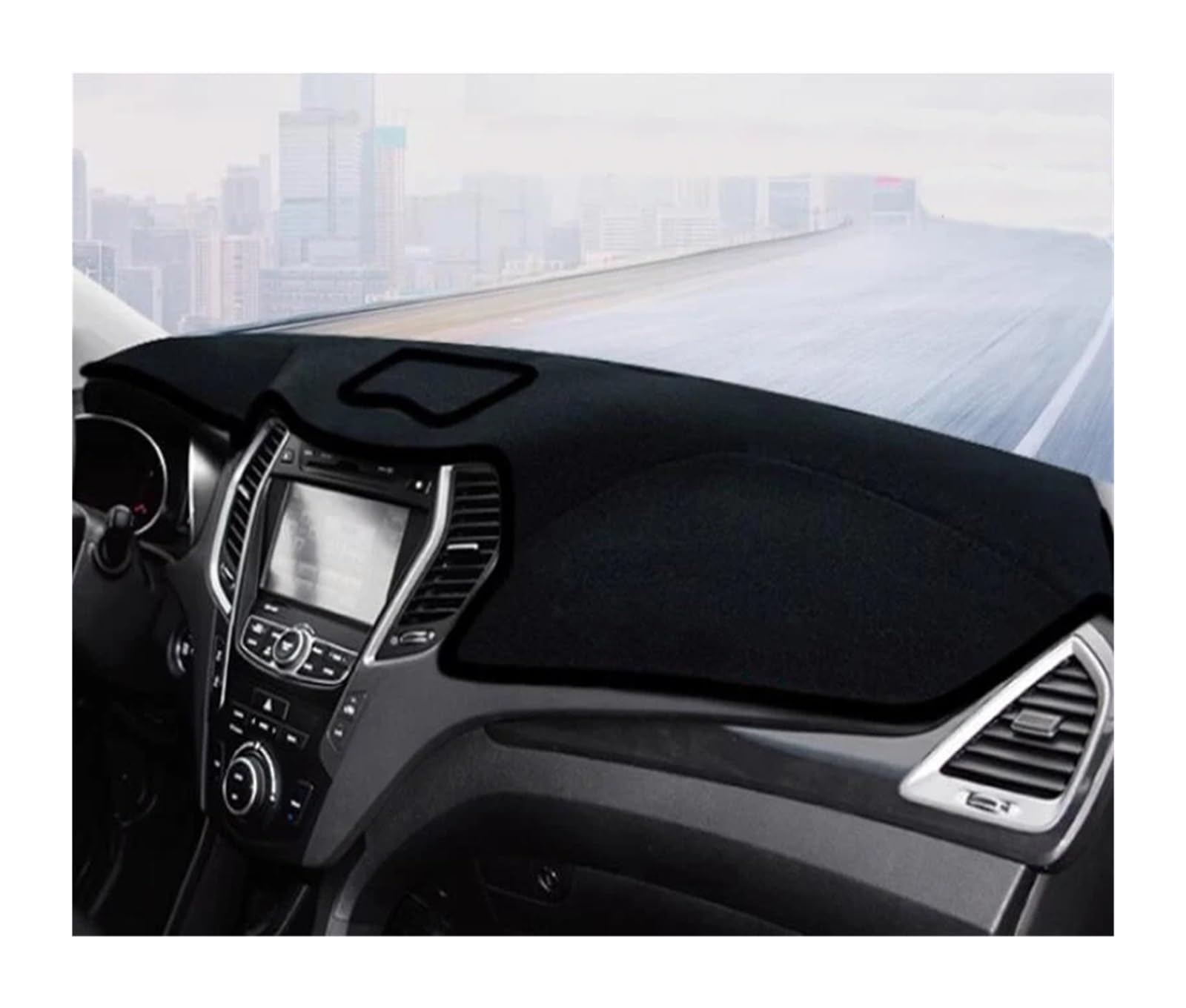 Auto Armaturenbrett Abdeckung Für Hyundai Für Santa Fe 2013 2014 2015 2016 2017 2018 2019 2020 Auto Vermeiden Licht Pad Auto Dashboard Abdeckung Matte Sonnenschutz Pad(13-18 A Black) von VETJMUA