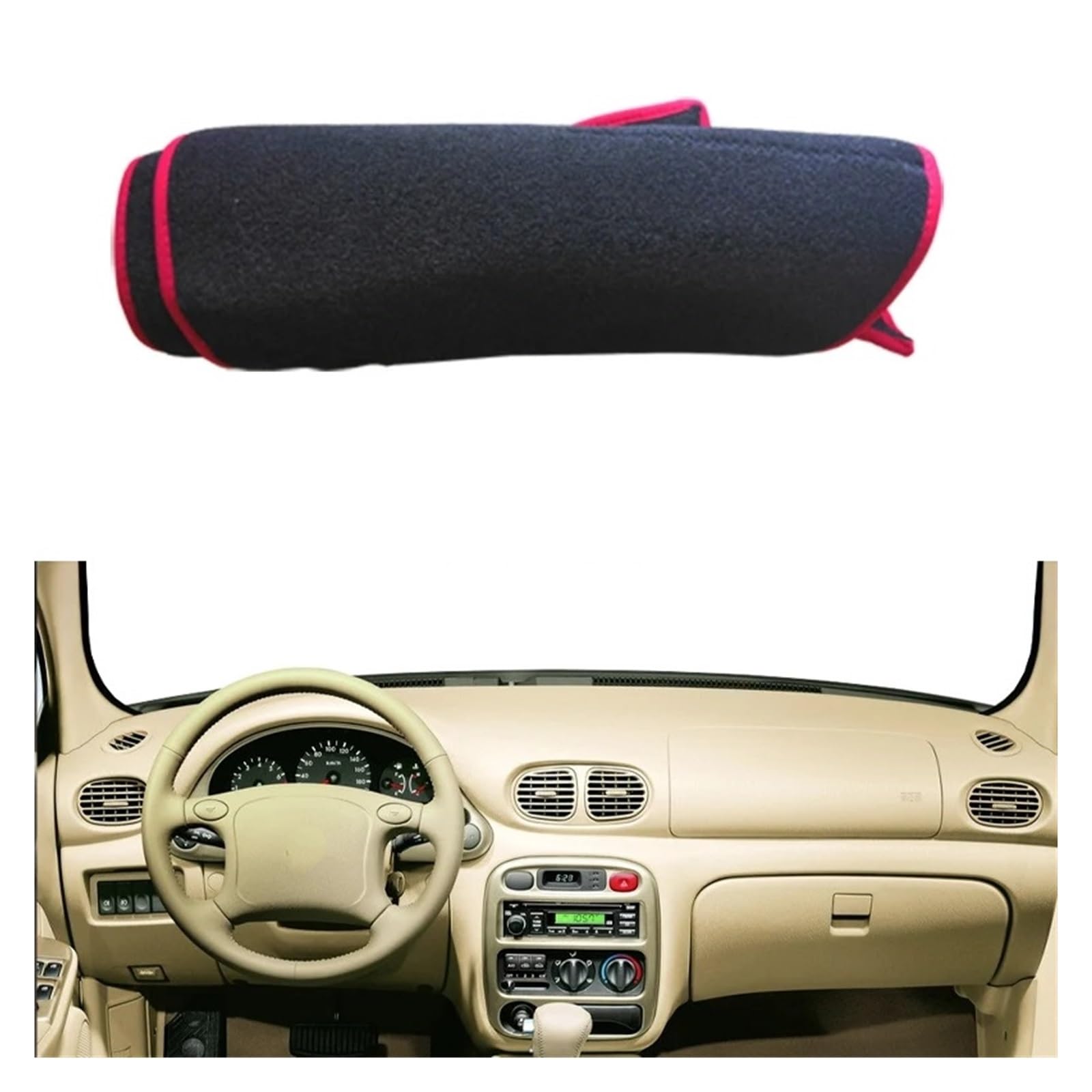 Auto Armaturenbrett Abdeckung Für Kia Für Sportage Auto Sonnenschutz DashMat Anti-UV Anti-Sonne Teppich Dash Matte Auto Dashboard Abdeckung Teppich Pad(LHD Red Edge) von VETJMUA