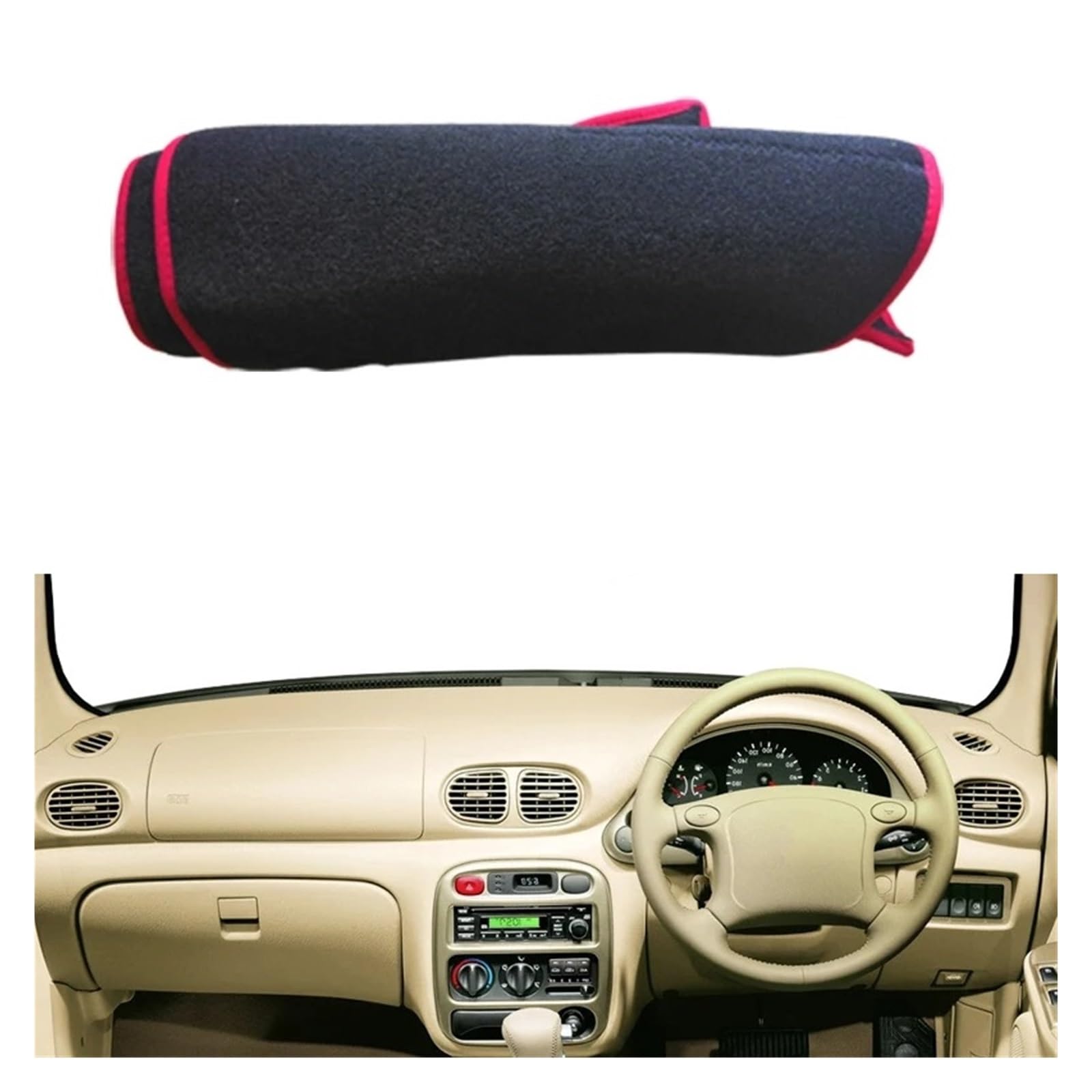 Auto Armaturenbrett Abdeckung Für Kia Für Sportage Auto Sonnenschutz DashMat Anti-UV Anti-Sonne Teppich Dash Matte Auto Dashboard Abdeckung Teppich Pad(RHD Red Edge) von VETJMUA