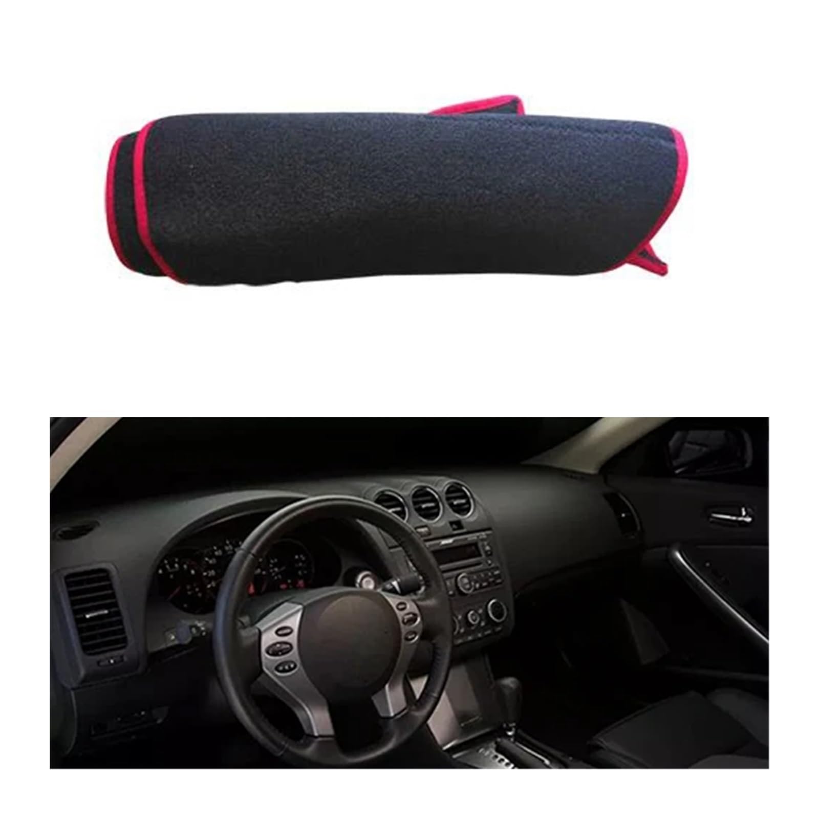 Auto Armaturenbrett Abdeckung Für Nissan Für Altima 2007 2008 2009 2010 2011 2012 Auto Dashmat Sonnenschutz Kissen Auto Innere Dashboard Abdeckung Dash Matte Teppich(Red LHD) von VETJMUA