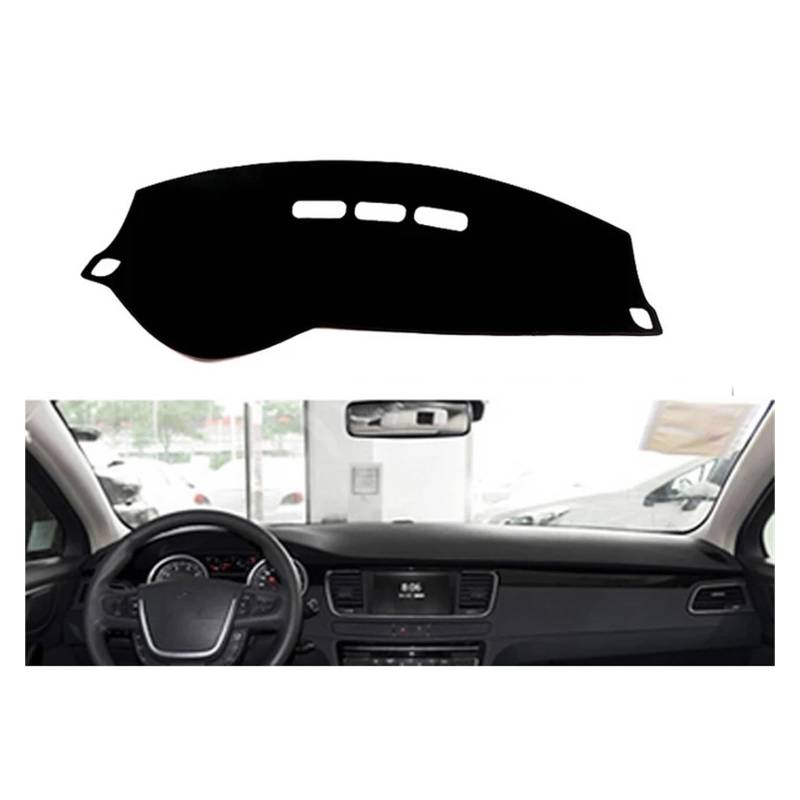 Auto Armaturenbrett Abdeckung Für Peugeot 508 2011 2012 2013 2014 2015 2016 Auto Dashboard Abdeckungen Matte Schatten Kissen Pad Teppiche Zubehör(Linkslenker,Red Edge) von VETJMUA