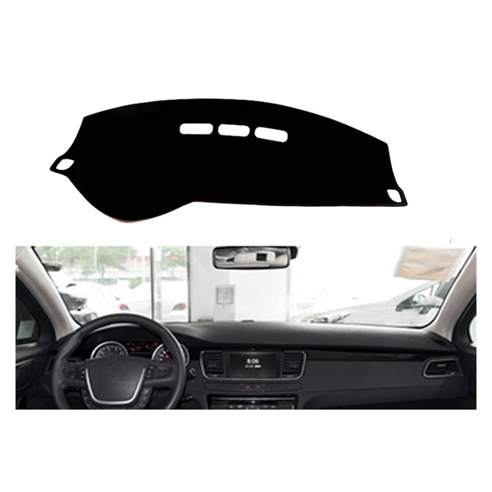 Auto Armaturenbrett Abdeckung Für Peugeot 508 2011 2012 2013 2014 2015 2016 Rechts- Und Linkslenker Auto Armaturenbrett Abdeckungen Matte Schatten Kissen Pad Teppiche(Black Edge,Linkslenker) von VETJMUA