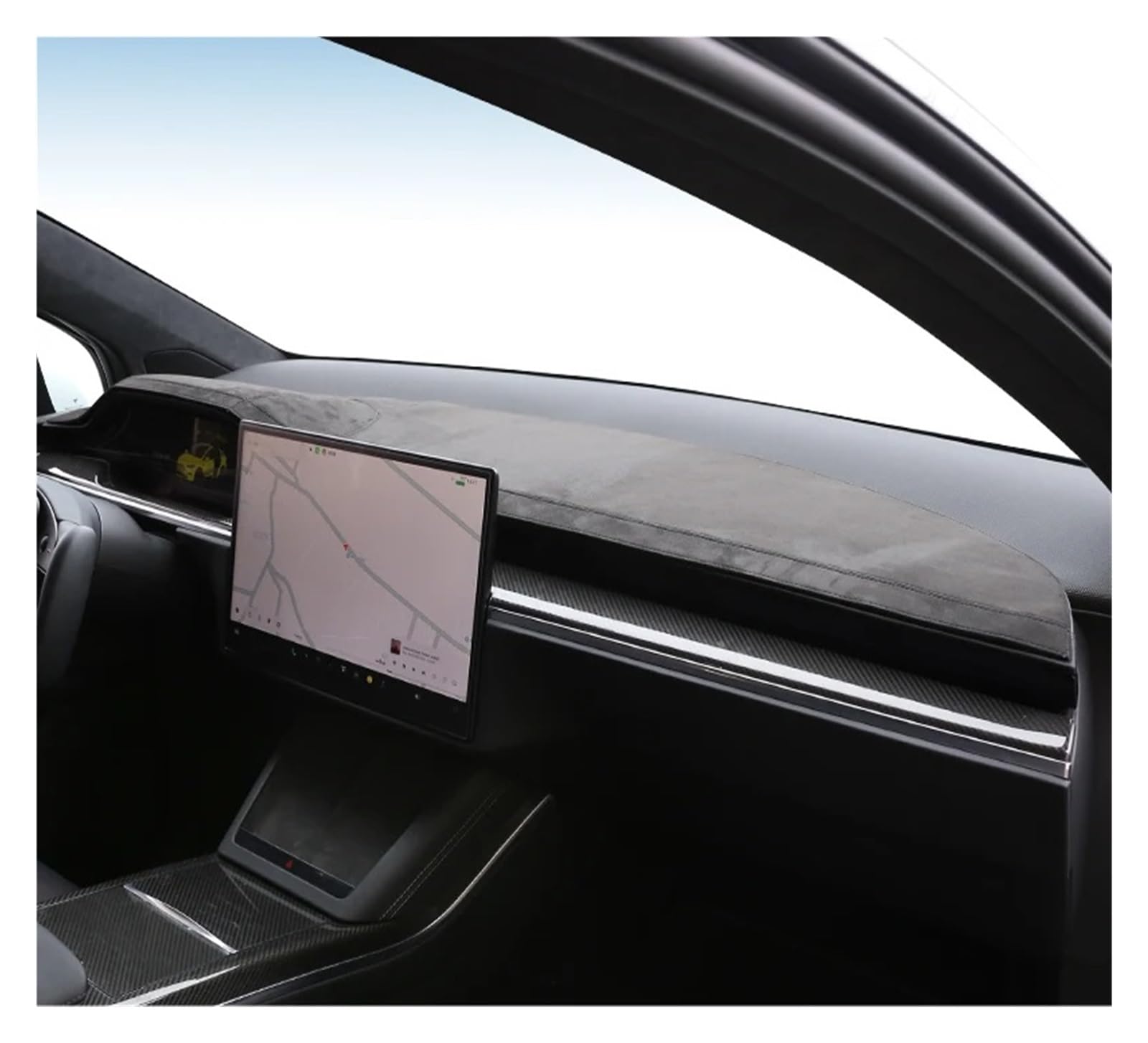 Auto Armaturenbrett Abdeckung Für Tesla Für Modell X 2023 Auto Armaturenbrettabdeckung Vermeiden Sie Lichtpad Armaturenbrettmatte Instrumententafel Sonnenschutzpad Teppich(Frosted Velvet) von VETJMUA