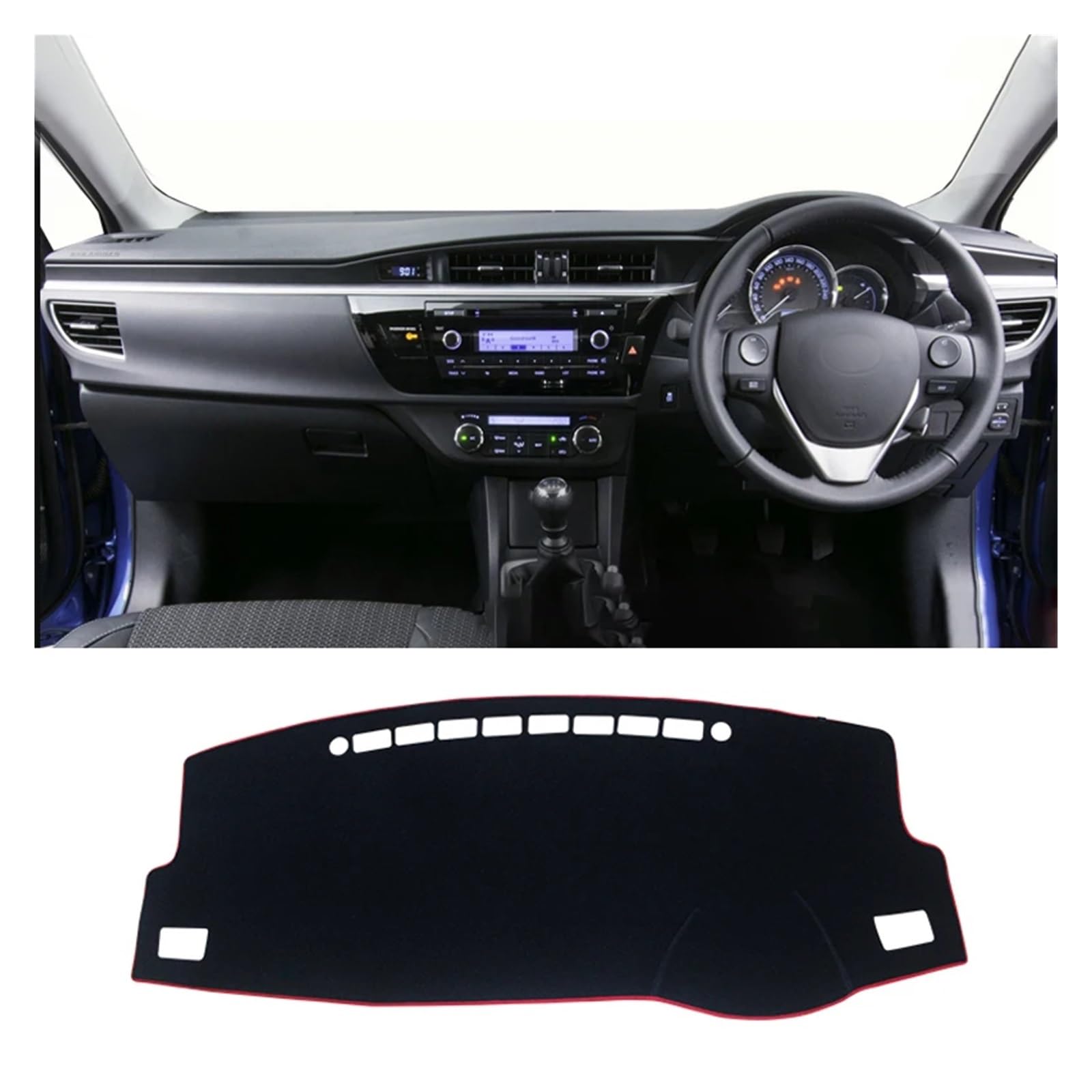 Auto Armaturenbrett Abdeckung Für Toyota Für Corolla E180 E150 2006 2007 2008 2009 2010 2012 2013 2014 2015 2016 2017 2018 Auto Dashboard Abdeckung Dash Anti-uv Matte(RHD 14-18 Red) von VETJMUA