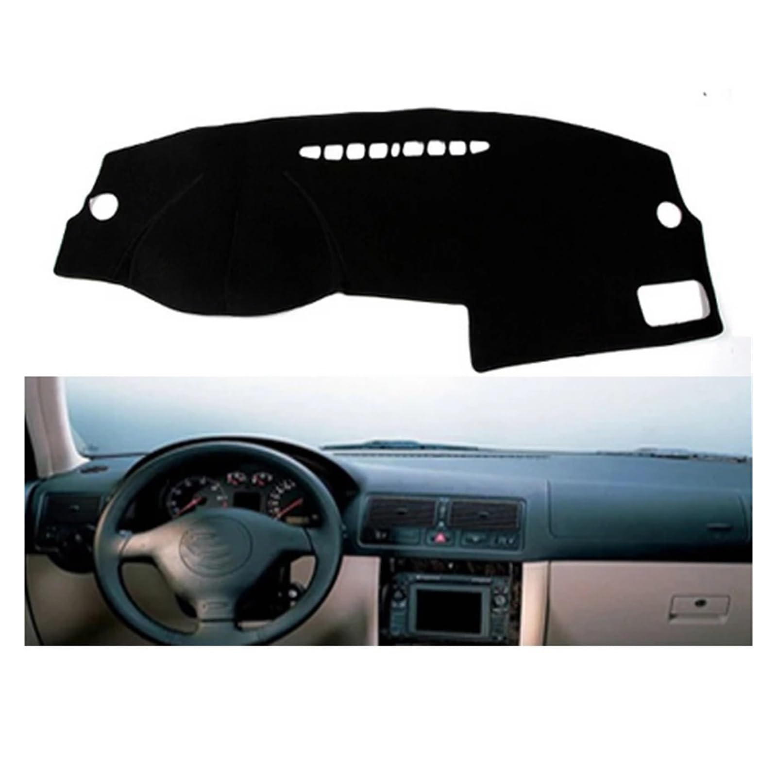 Auto Armaturenbrett Abdeckung Für VW Für Golf 4 MK4 1997-2000 2001 2002 2003 Rechts- Und Linkslenker Auto Armaturenbrett Abdeckungen Matte Schatten Kissen Pad Teppiche(Black Edge,Linkslenker) von VETJMUA