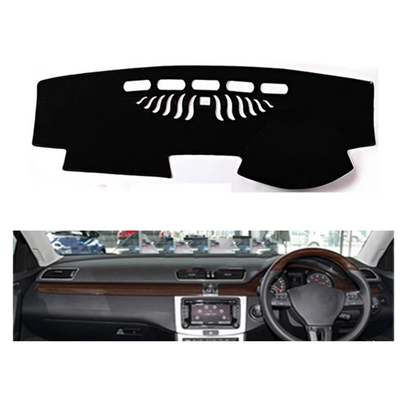 Auto Armaturenbrett Abdeckung Für VW Für Magotan 2007 2008 2009 2010 2011 2012 2013 2014 2015 2016 Auto Dashboard Abdeckungen Matte Schatten Kissen Pad Teppiche(Black Edge,Rechtslenker) von VETJMUA