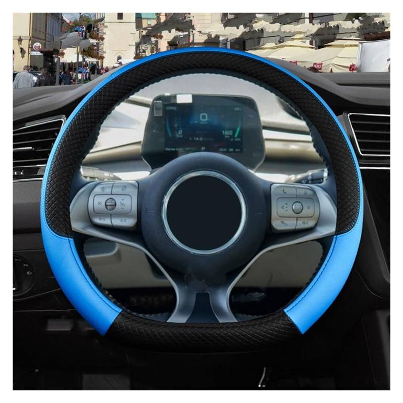 Auto Lenkradbezug Für BYD Für Dolphin Für Dichtung Für Atto3 Für Tang Für Yuan Plus Auto Lenkrad Abdeckung PU Leder Nicht-Slip Zubehör Auto Lenkradhüllen(Blue) von VETJMUA