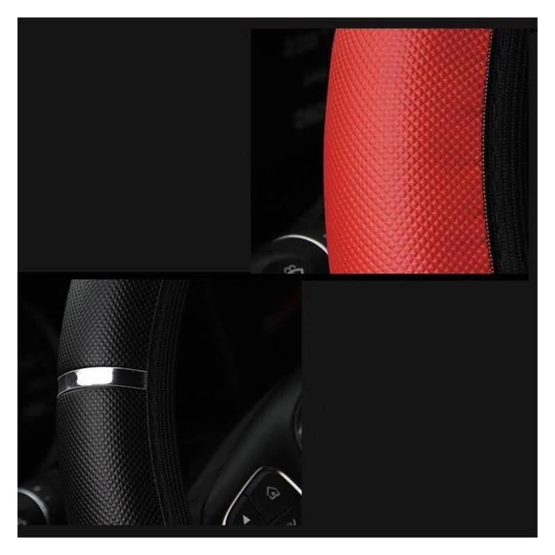 Auto Lenkradbezug Für Koleos Für Kadjar Für Scenic Für Megane Für Sandero Anti Slip PU Auto Leder Lenkung Abdeckungen Auto Lenkradhüllen(Red) von VETJMUA